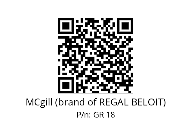   MCgill (brand of REGAL BELOIT) GR 18