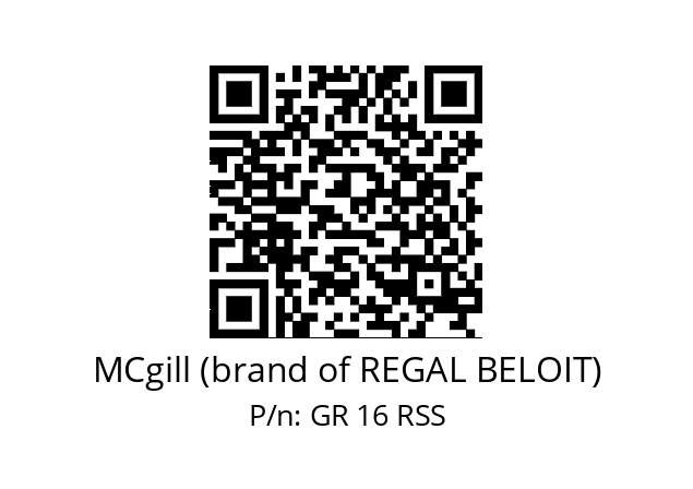   MCgill (brand of REGAL BELOIT) GR 16 RSS