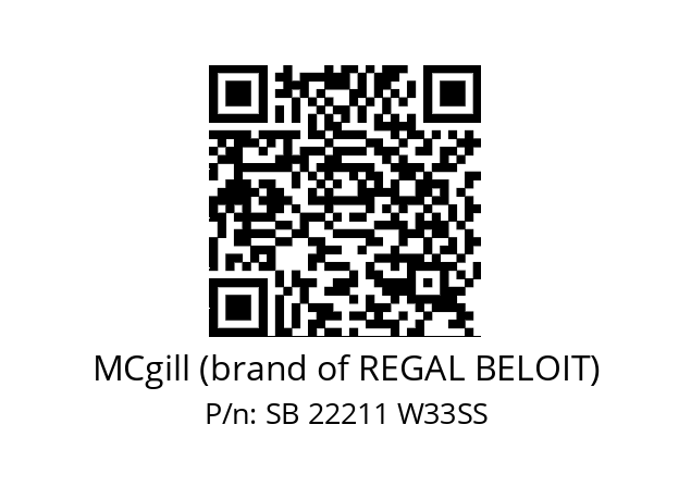   MCgill (brand of REGAL BELOIT) SB 22211 W33SS