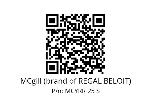   MCgill (brand of REGAL BELOIT) MCYRR 25 S