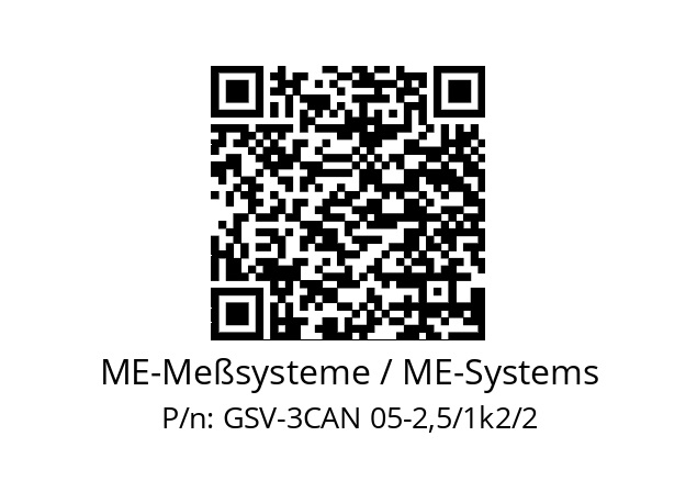   ME-Meßsysteme / ME-Systems GSV-3CAN 05-2,5/1k2/2