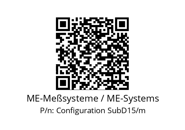   ME-Meßsysteme / ME-Systems Configuration SubD15/m