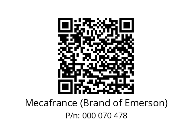   Mecafrance (Brand of Emerson) 000 070 478