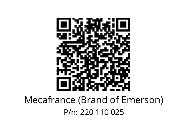   Mecafrance (Brand of Emerson) 220 110 025