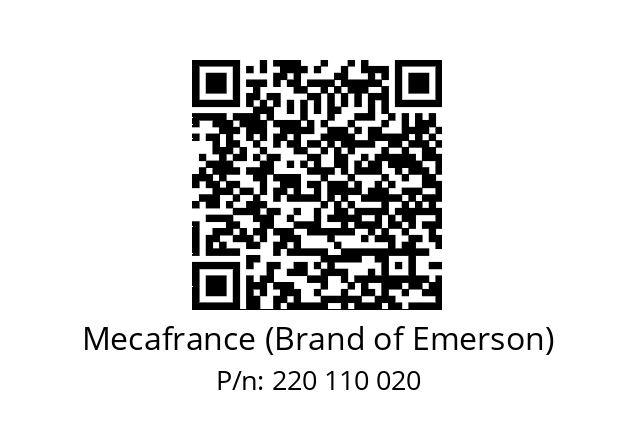   Mecafrance (Brand of Emerson) 220 110 020