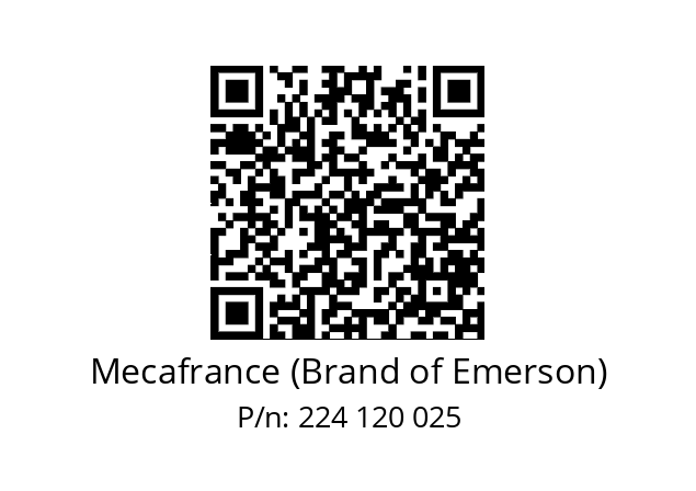   Mecafrance (Brand of Emerson) 224 120 025