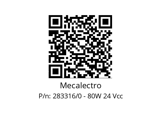   Mecalectro 283316/0 - 80W 24 Vcc