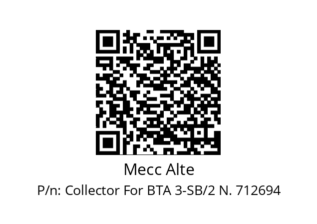   Mecc Alte Collector For BTA 3-SB/2 N. 712694