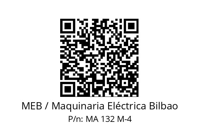   MEB / Maquinaria Eléctrica Bilbao MA 132 M-4