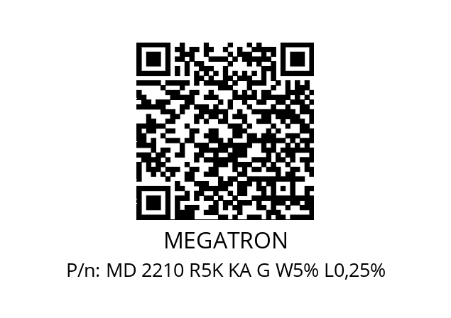   MEGATRON MD 2210 R5K KA G W5% L0,25%