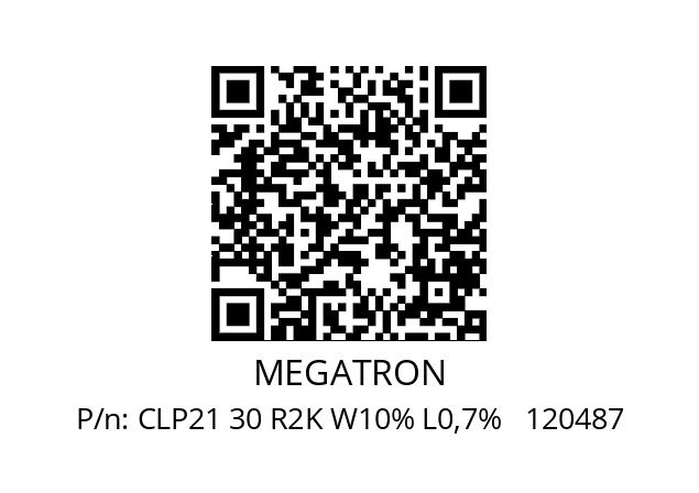   MEGATRON CLP21 30 R2K W10% L0,7%   120487