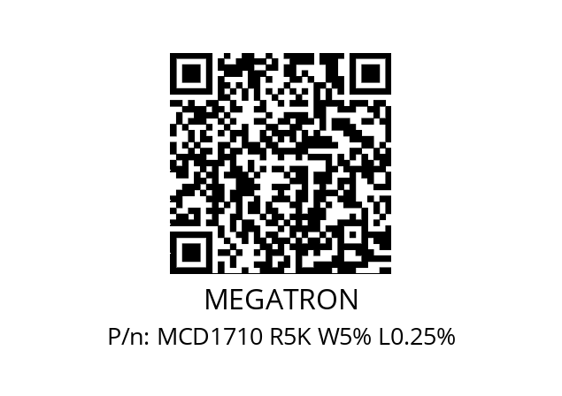   MEGATRON MCD1710 R5K W5% L0.25%