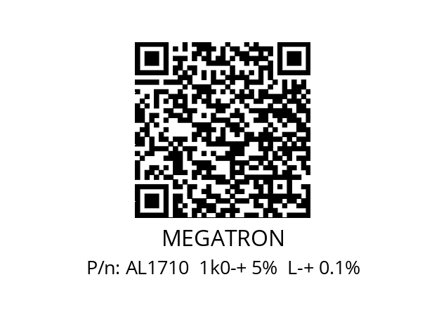   MEGATRON AL1710  1k0-+ 5%  L-+ 0.1%