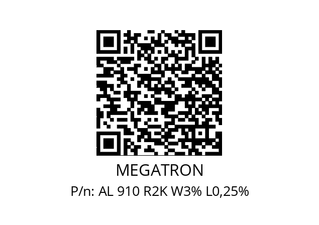   MEGATRON AL 910 R2K W3% L0,25%