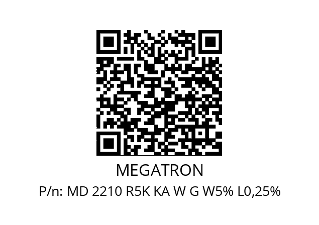   MEGATRON MD 2210 R5K KA W G W5% L0,25%