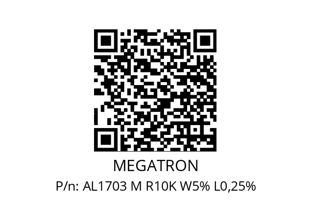   MEGATRON AL1703 M R10K W5% L0,25%