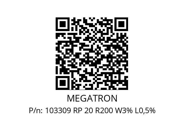   MEGATRON 103309 RP 20 R200 W3% L0,5%