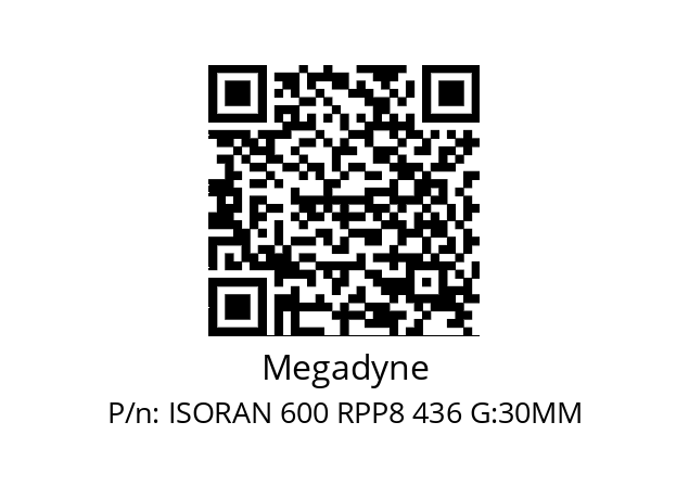   Megadyne ISORAN 600 RPP8 436 G:30MM