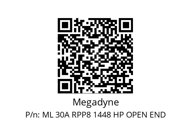   Megadyne ML 30A RPP8 1448 HP OPEN END