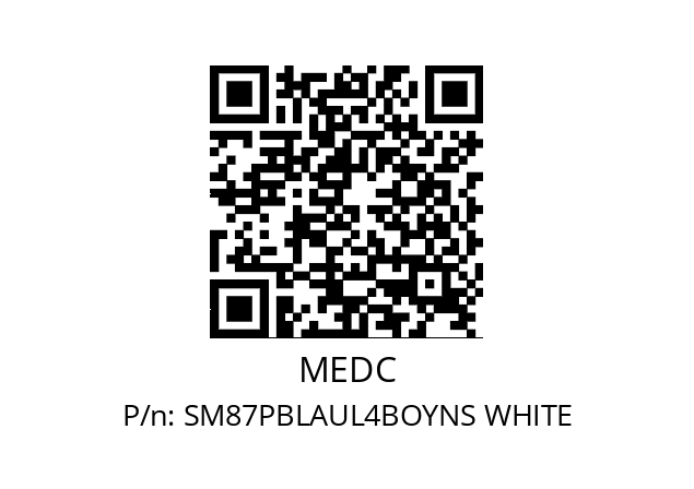   MEDC SM87PBLAUL4BOYNS WHITE