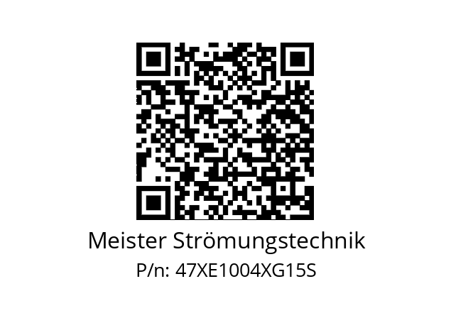   Meister Strömungstechnik 47XE1004XG15S