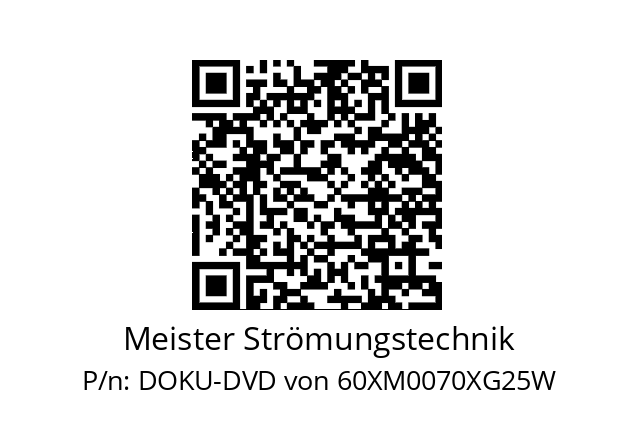   Meister Strömungstechnik DOKU-DVD von 60XM0070XG25W