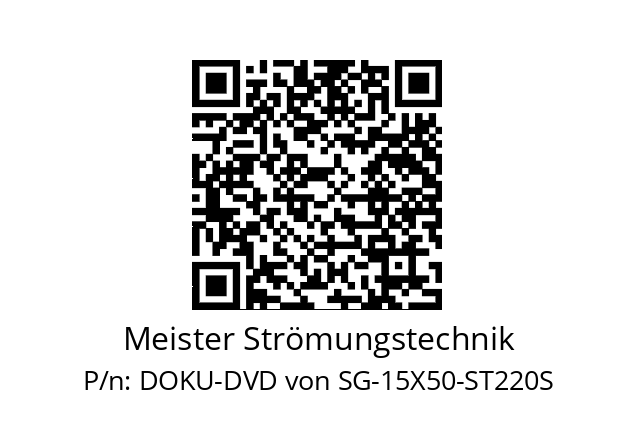   Meister Strömungstechnik DOKU-DVD von SG-15X50-ST220S