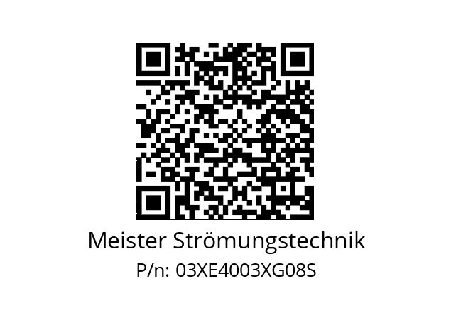   Meister Strömungstechnik 03XE4003XG08S