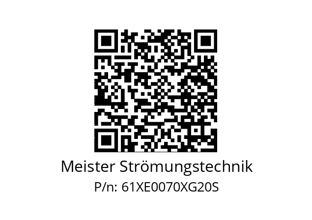   Meister Strömungstechnik 61XE0070XG20S