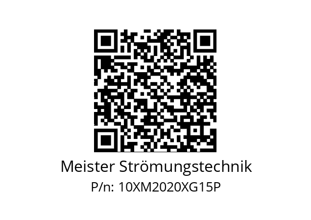   Meister Strömungstechnik 10XM2020XG15P