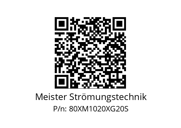   Meister Strömungstechnik 80XM1020XG20S