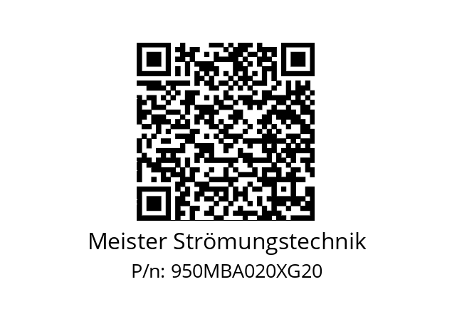   Meister Strömungstechnik 950MBA020XG20