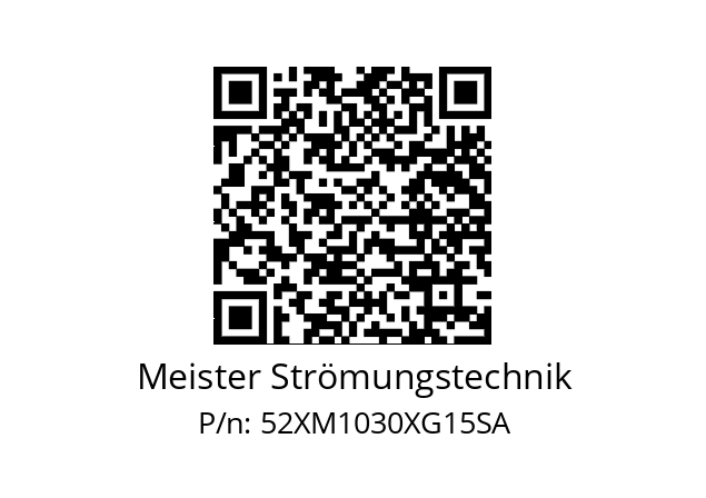   Meister Strömungstechnik 52XM1030XG15SA