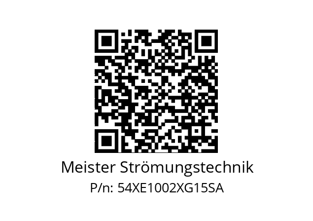   Meister Strömungstechnik 54XE1002XG15SA