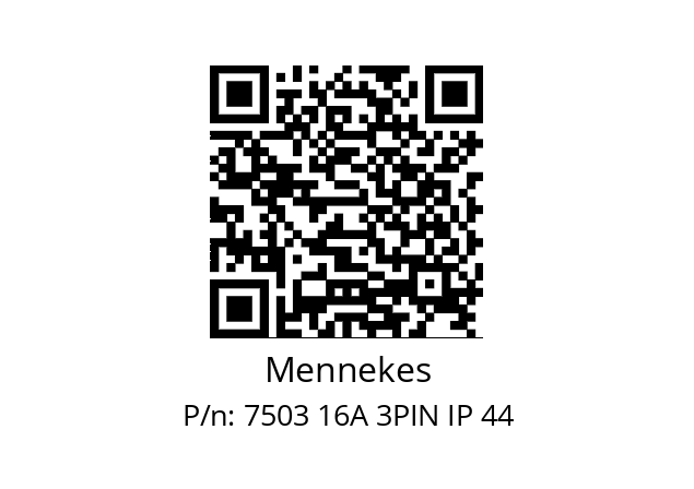   Mennekes 7503 16A 3PIN IP 44