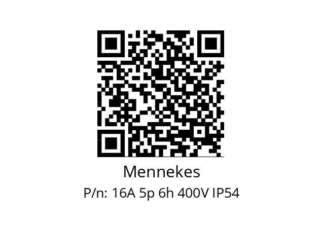   Mennekes 16A 5p 6h 400V IP54