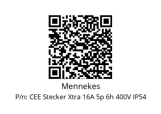   Mennekes CEE Stecker Xtra 16A 5p 6h 400V IP54