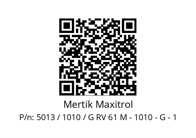   Mertik Maxitrol 5013 / 1010 / G RV 61 M - 1010 - G - 1