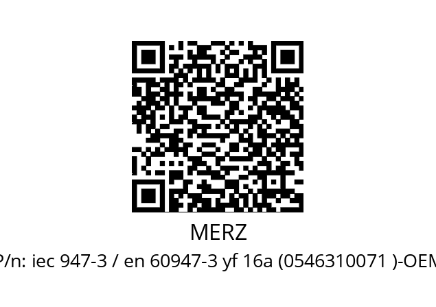   MERZ iec 947-3 / en 60947-3 yf 16a (0546310071 )-OEM