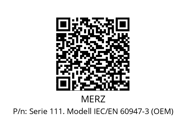   MERZ Serie 111. Modell IEC/EN 60947-3 (OEM)