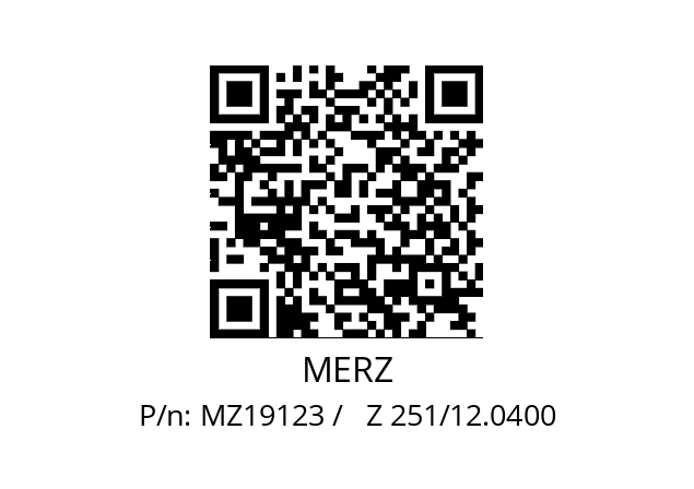   MERZ MZ19123 /   Z 251/12.0400