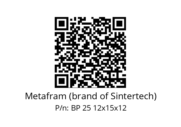 Sleeve  Metafram (brand of Sintertech) BP 25 12x15x12