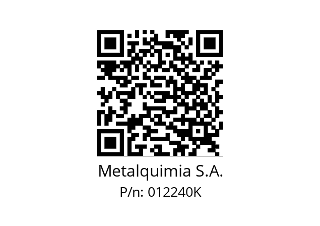   Metalquimia S.A. 012240K