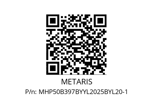   METARIS MHP50B397BYYL2025BYL20-1