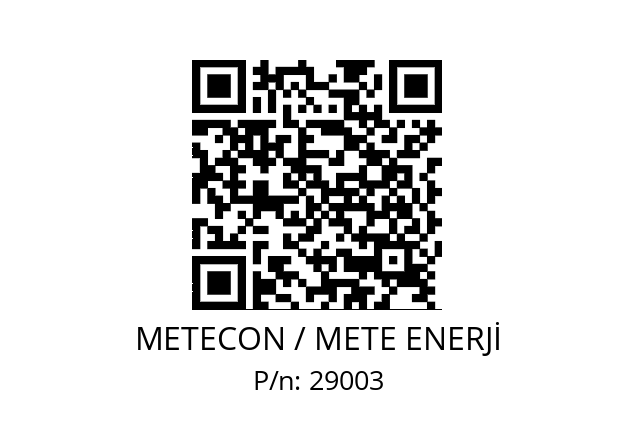   METECON / METE ENERJİ 29003