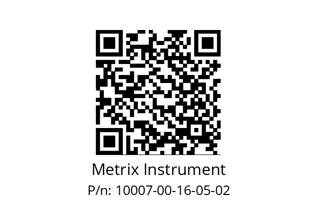   Metrix Instrument 10007-00-16-05-02