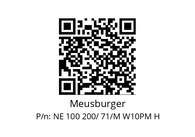   Meusburger NE 100 200/ 71/M W10PM H