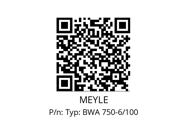   MEYLE Typ: BWA 750-6/100