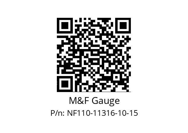   M&F Gauge NF110-11316-10-15