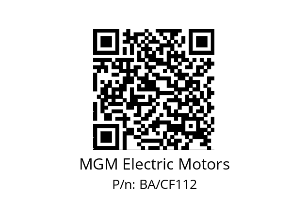   MGM Electric Motors BA/CF112